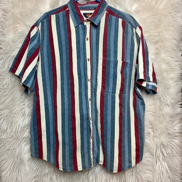 Route 66 Other - ROUTE 66 Striped Button Down Short Sleeve Shirt